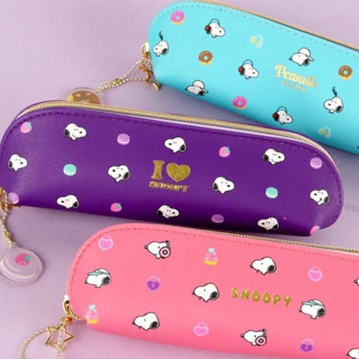 K-Wonderland - Wholesale Pencil Case/Pouch - Peanuts Snoopy Slim Pouch Pencil Case with Charm5