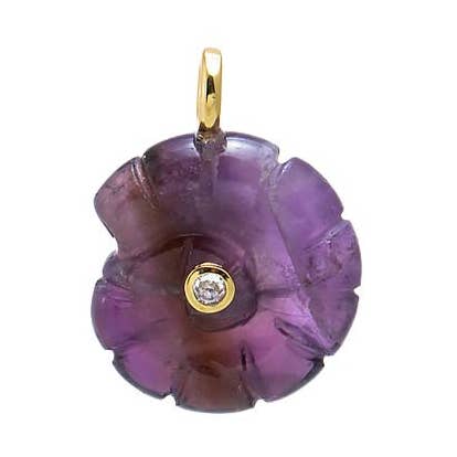 Colored Natural Stone & CZ Bezel Shell Charm for wholesale by By Adina Eden