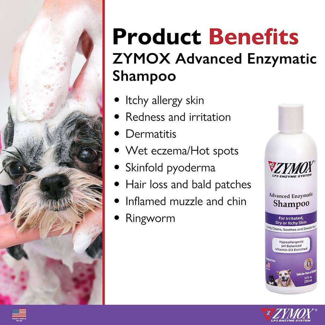 Pet Palette Distribution - Wholesale Pet Shampoo - Dog - Zymox Advanced Enzymatic Shampoo 12oz1