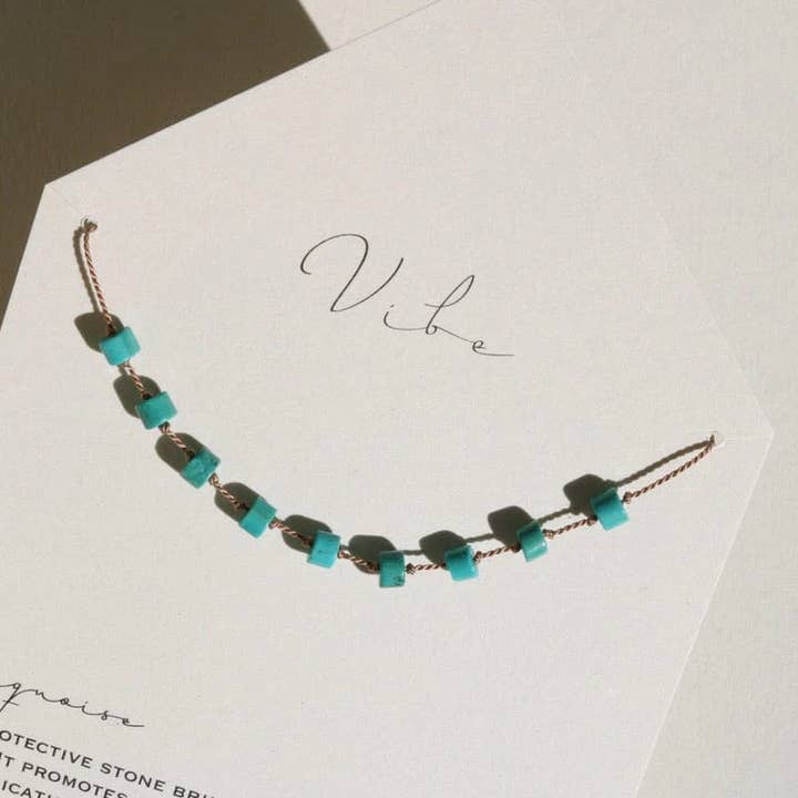 COLAR VIBE | TURQUESA 9 PEDRA por atacado de Vibe
