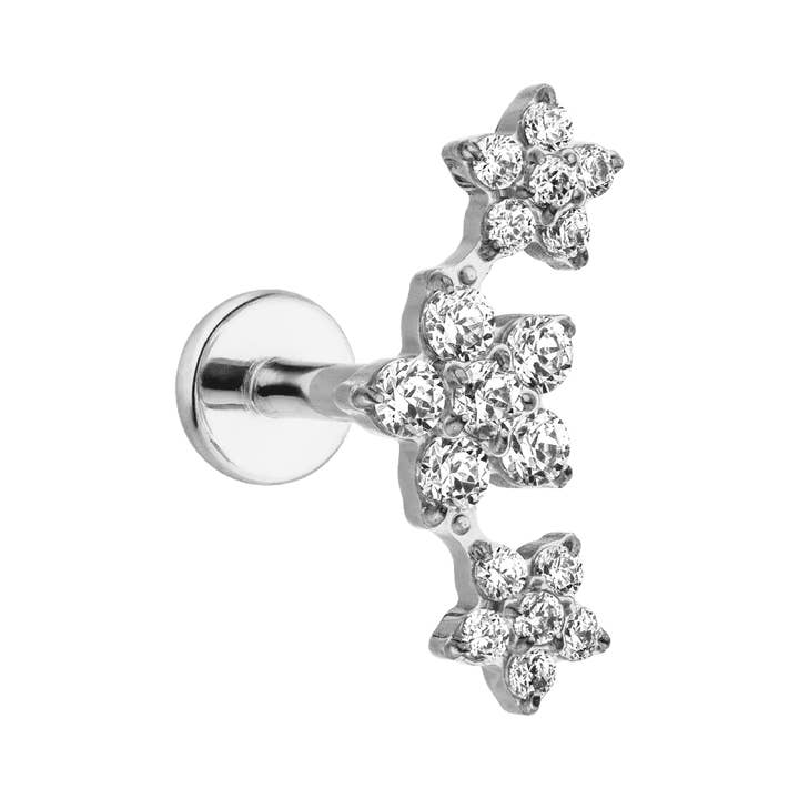 Schmuckgroßhandel - Wholesale Single Earring - Flowerish Piercing | Titanium5