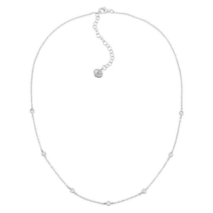 White Silpada Allium Necklace with Cubic Zirconia in Silver for wholesale on Faire