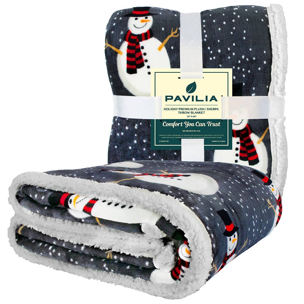 Pavilia - Vente Plaids - Plaid sherpa de Noël réversible26