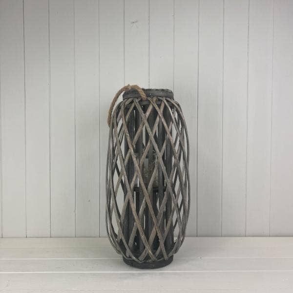 Geko Products - Wholesale Lantern - Grey Wicker Lantern 50 cm