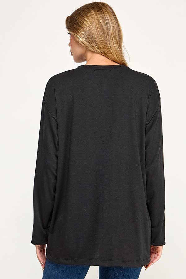 Chris & Carol Apparel - Wholesale Tunic - Women's - silver7012T-SIDE SLIT LONG SLIVE TOP3