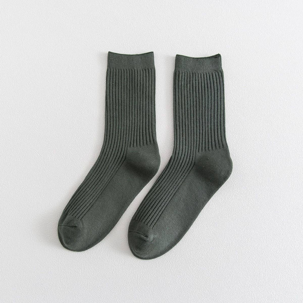 NINEXIS - Wholesale Socks - Unisex - CWMS02986_UNISEX SOLID RIBBED COTTON CREW SOCKS5