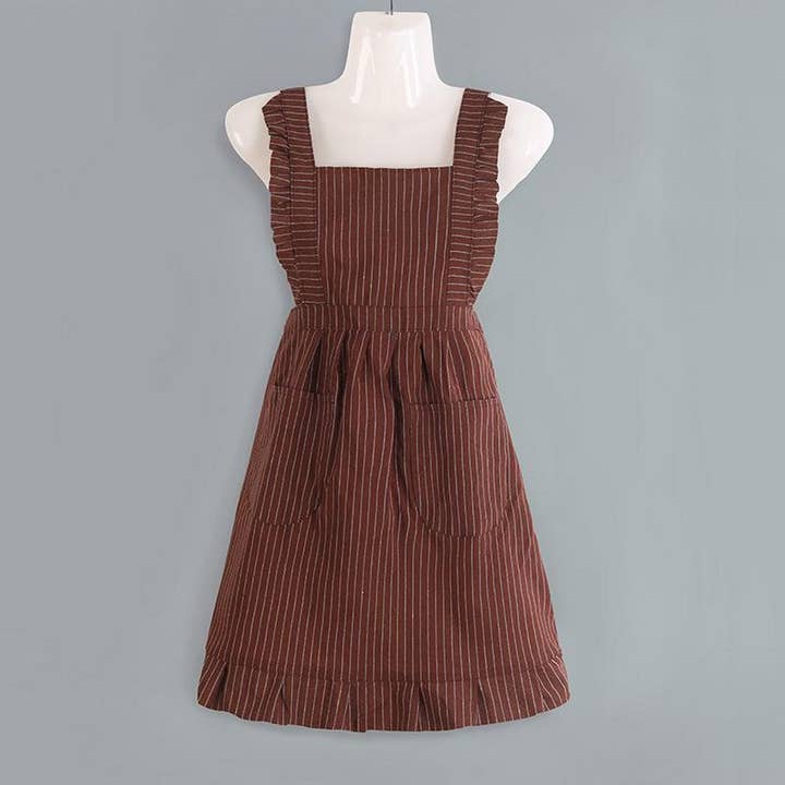ACCITY - Wholesale Apron - CUTE BREATHABLE STRAP STRIPED PRINCESS APRON_CWMM20462