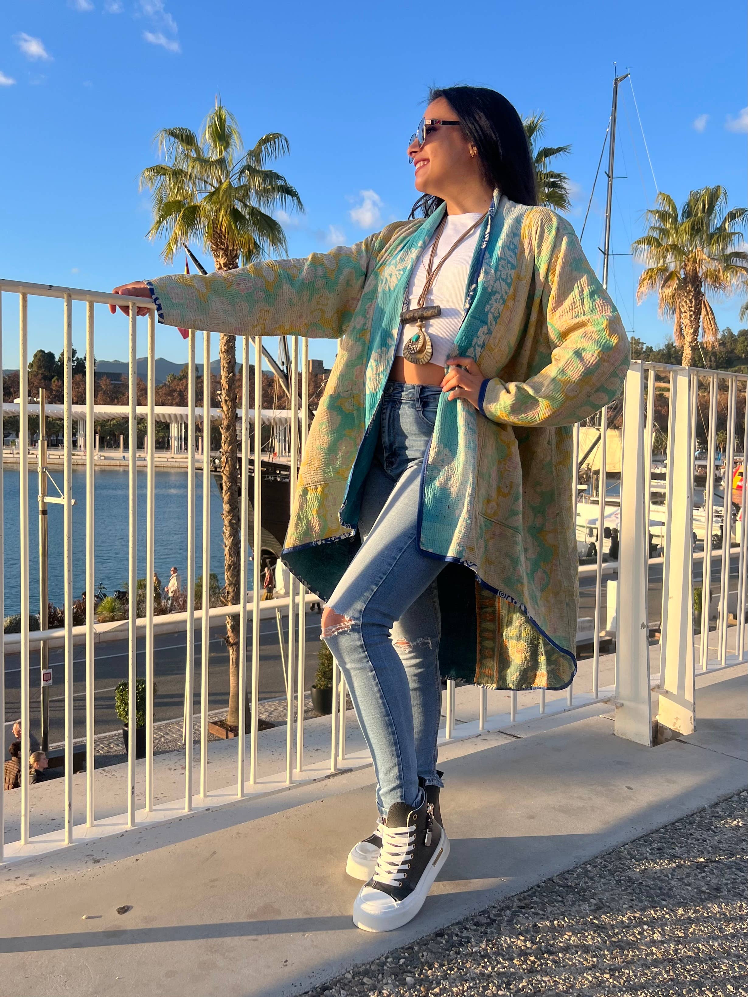 Kinomy - Wholesale Jacket - Women's - Asymmetrical Reversible Tie-Dye Jacket for Curvy Women.6