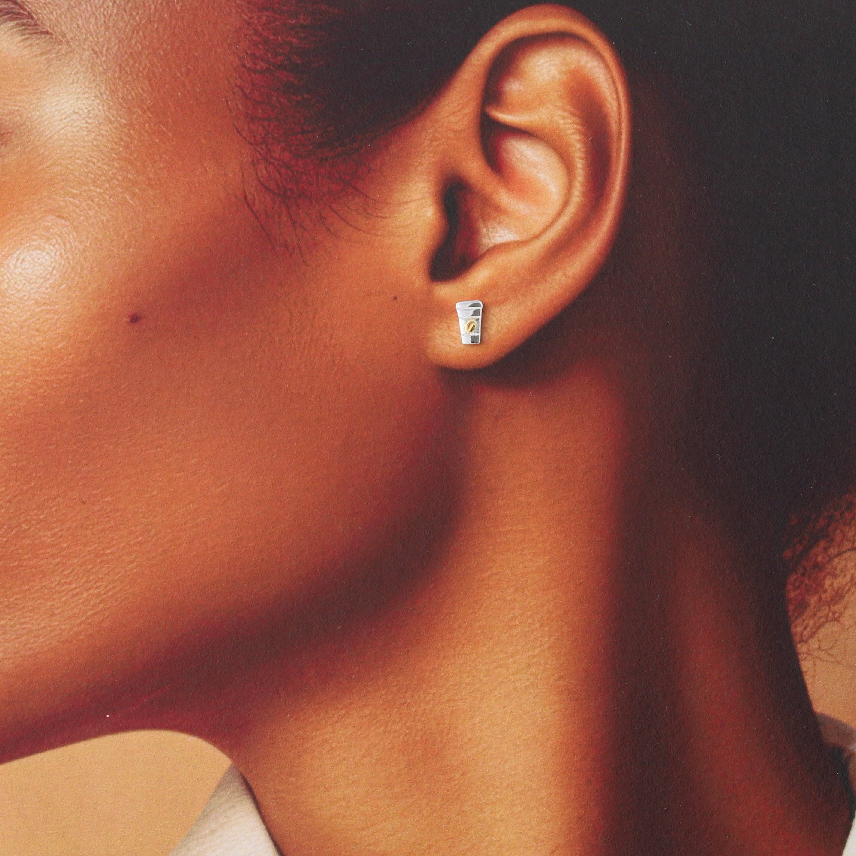 silver TT71013 AWAKENING  Travel Coffee Cup earrings for wholesale on Faire2