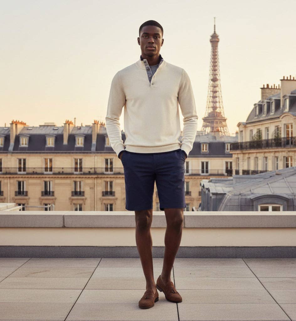 Hommard - Vendita all'ingrosso Maglione tricot - Uomo - Maglione in Cashmere con Bottoni al Collo in Seta Cashmere Bianco Lana1