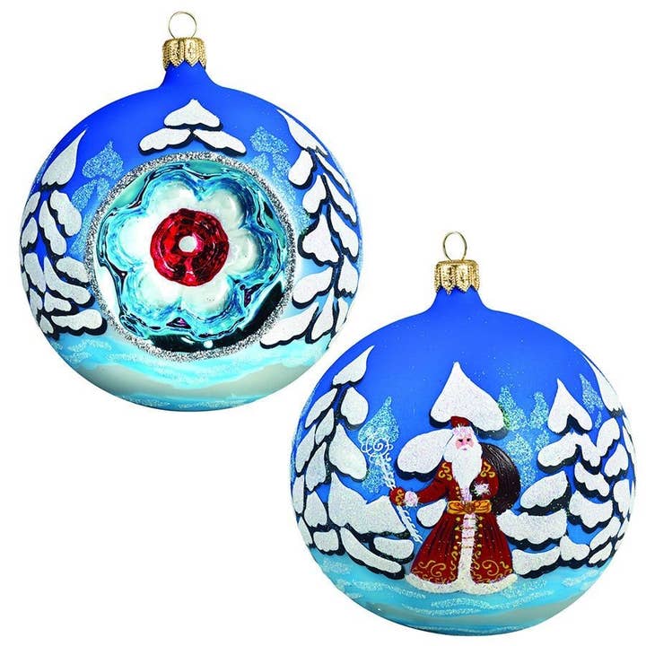 Woodlands Santa Reflector Ball for wholesale by Joy To The World Collectibles
