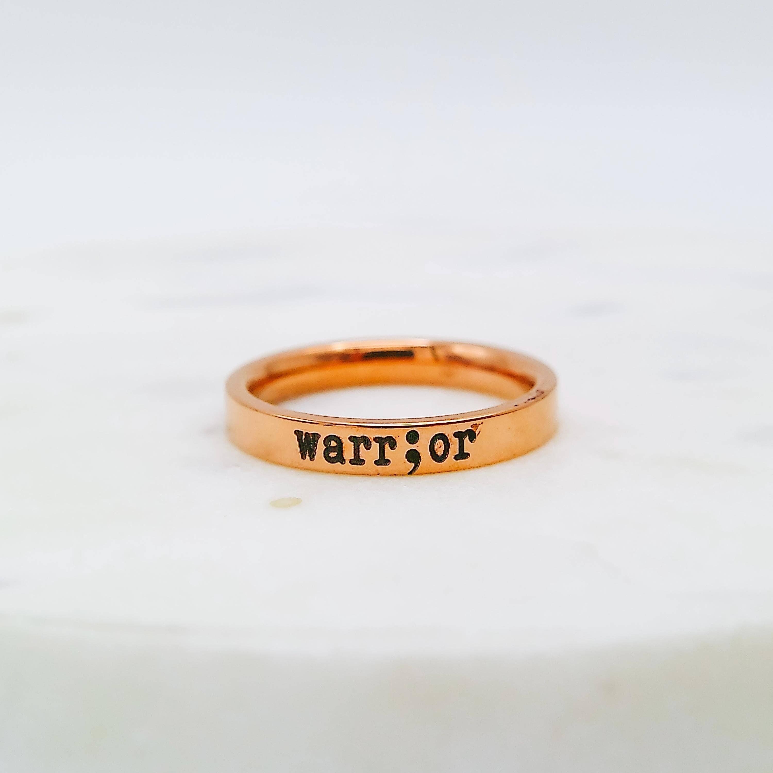 Avy + Tay - Wholesale Band/Stacked Ring - WARRIOR SEMICOLON RING4