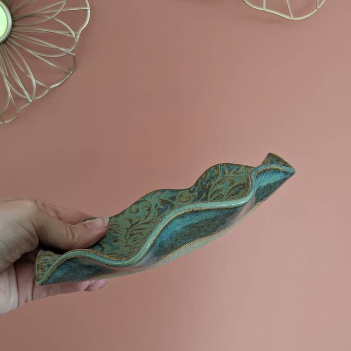 LES POTERIES DE SHAKTI - Wholesale Jewelry Dish - “Emerald Green” sandstone bowl1