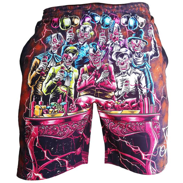 Short de Bain Clown Party - Rouge/Marron pour la vente par Capiche