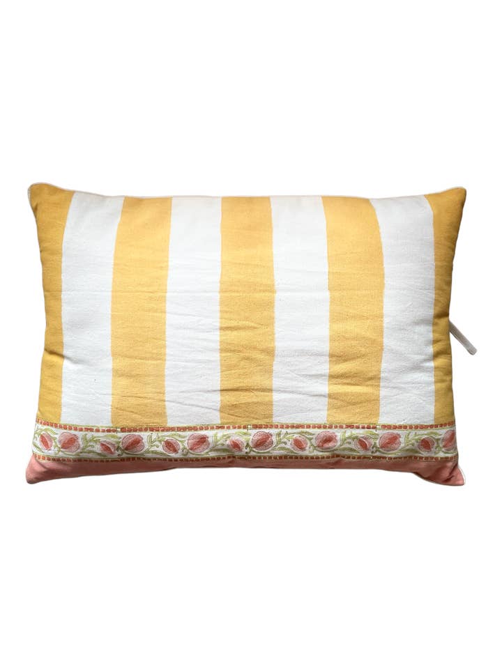 Positano Yellow Stripe Pillow Cover for wholesale by The Fairnest