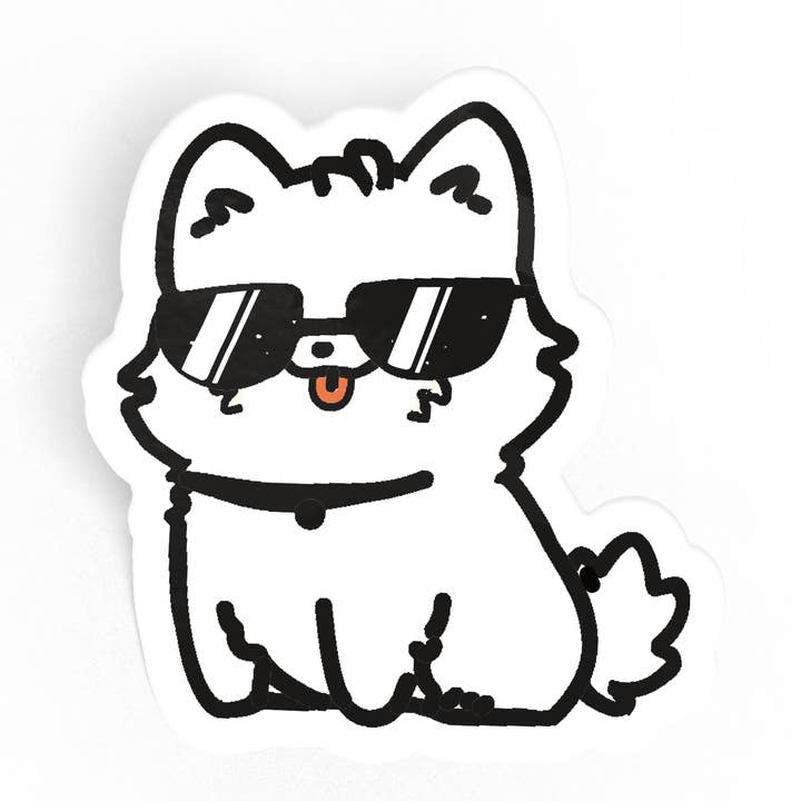 Cool Westie, Westie Pawty - Laminerad Matt Klistermärke för wholesale av Petty Paper Studio