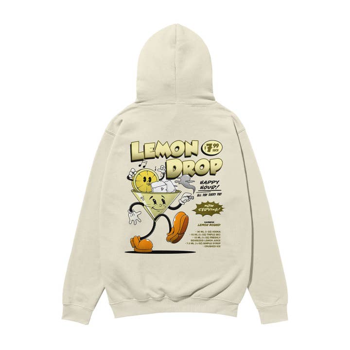 Lemon Drop Heavyweight Organic Hoodie Stone for wholesale by Weekend Concept