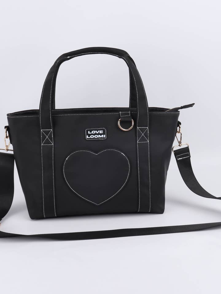Fourre-tout Noir Coeur pour la vente par LoveLoomi