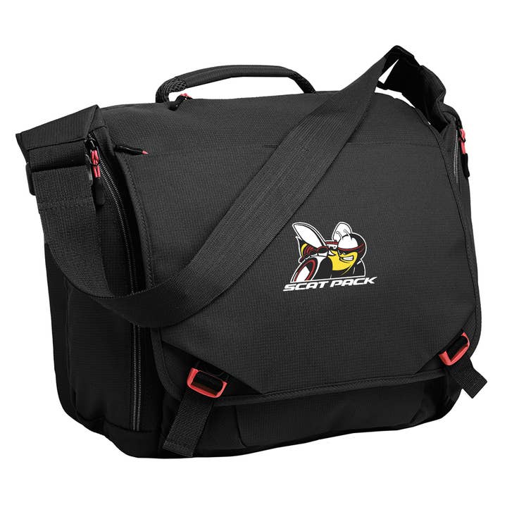 Sac messager Dodge Scat Pack - Noir/Rouge pour la vente par Detroit Shirt Co.