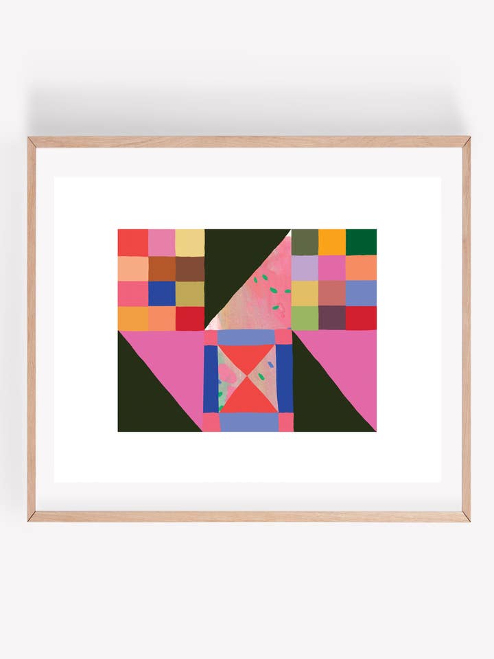 Impressão artística em colcha rosa por atacado de Persika Design Co.