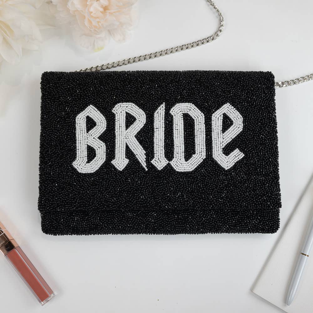 GiftsbyPR – wholesale Clutch bag – women's – Bride Bag, Gothic Bride Purse, Black Bride Purse, Beaded Bag