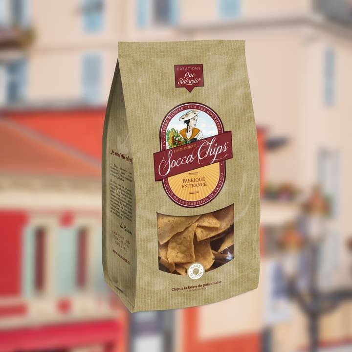 Socca Chips® - Vente Chips - Chips farine de pois chiches - Nature (PACKAGING FR)