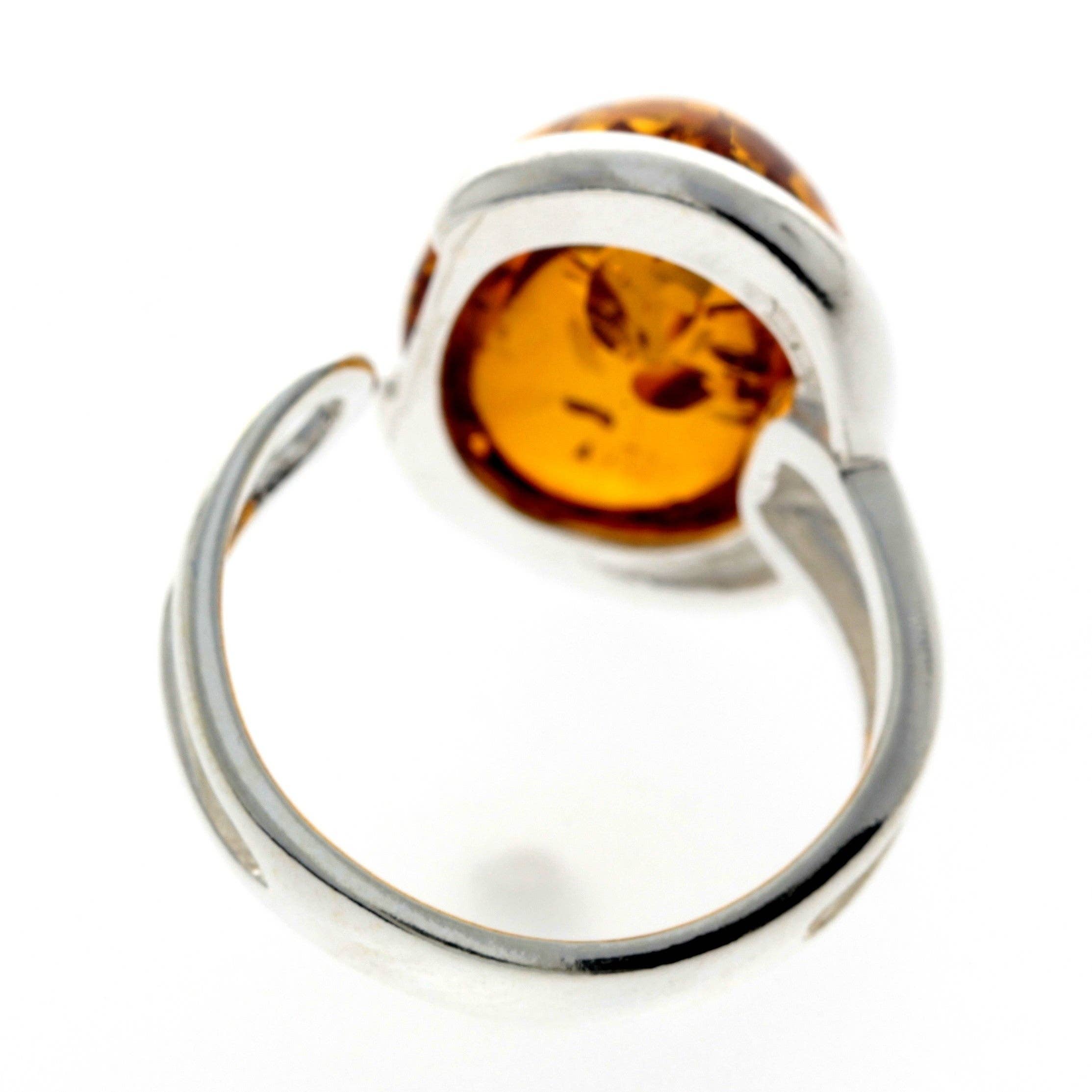 SilverAmber Jewellery - Wholesale Cocktail/gelegenheidsring - Verstelbare ring van 925 sterling zilver met Baltisch barnsteen - GL4643