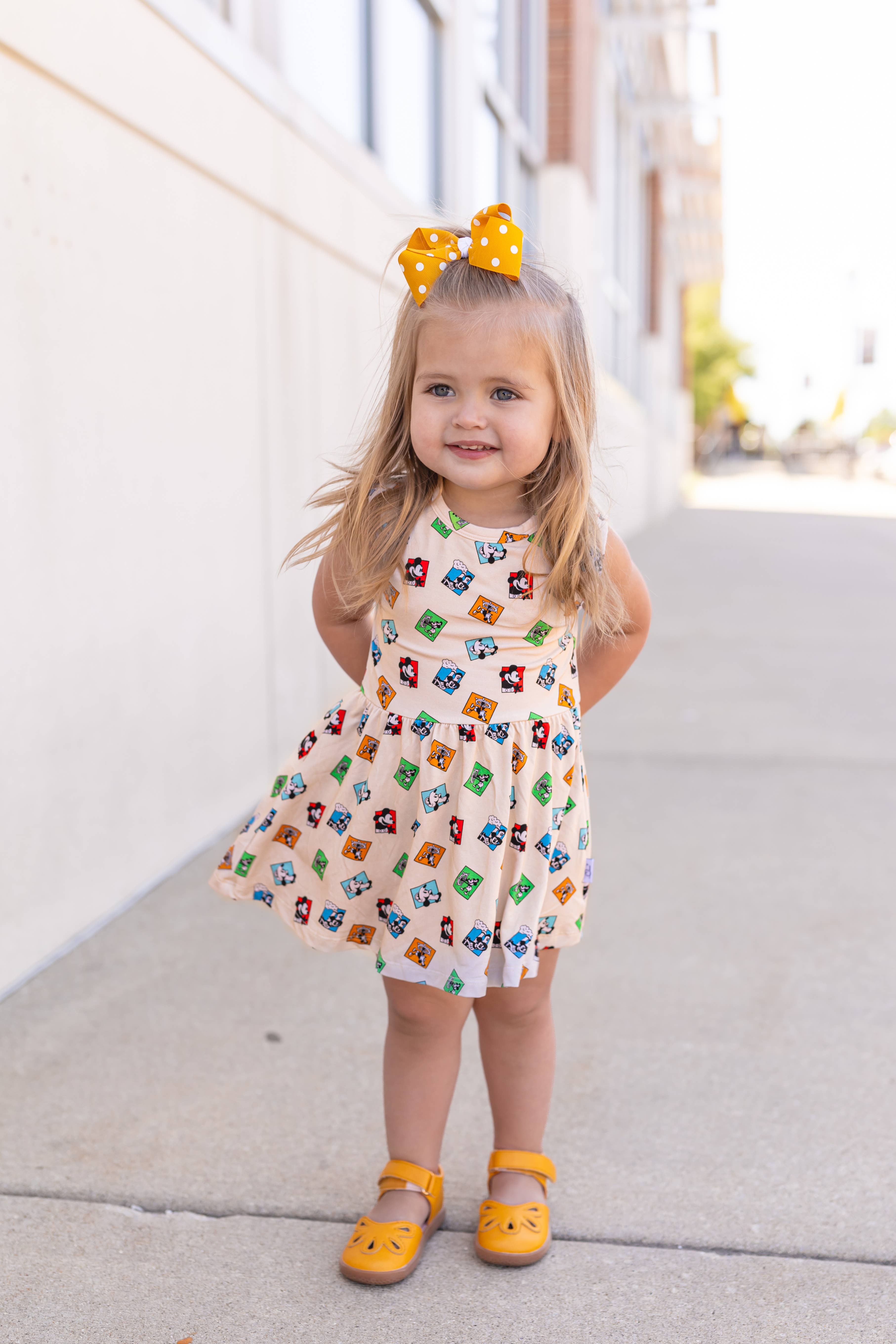 Love, Eloise - Wholesale Dress - Baby - Steamboat Willie Bodysuit Twirl Dress0