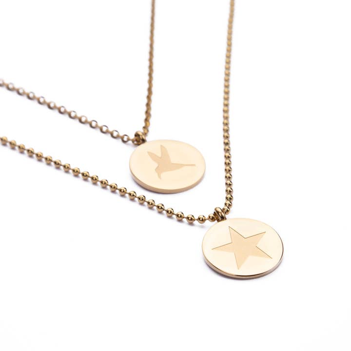 Signatur dubbel kedja halsband - Guld - 4 pk för wholesale av Camilla Øhrling Jewelry