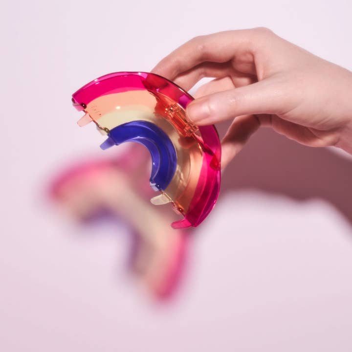 WINONA IRENE – wholesale Hair clip – Women’s – Rainbow Jelly Transparent Acetate XL Hair Claw Accessory