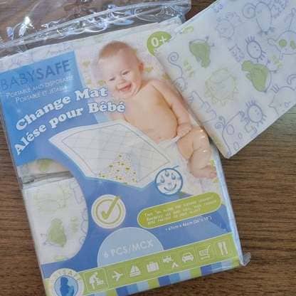 Disposable baby change mat (6 pack) for wholesale by Binnie Baby