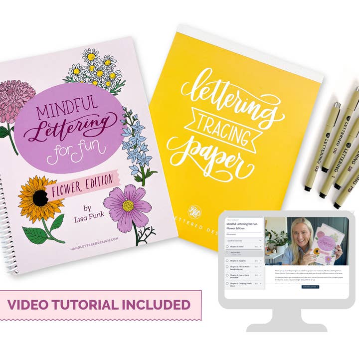 Mindful Lettering for Fun Kit: Flower Edition for wholesale by Hand Lettered Design