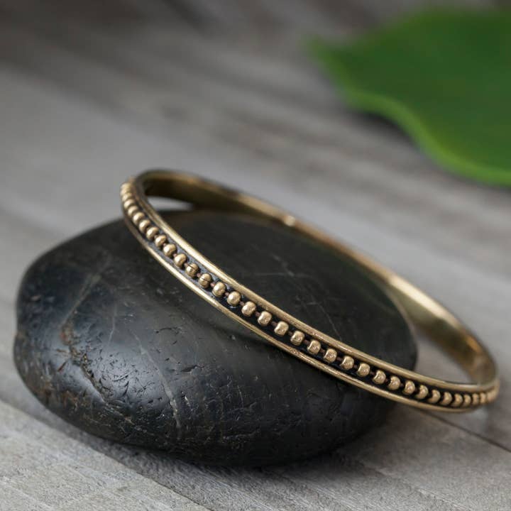Baizaar – wholesale Bangle bracelet – Spotted Brass Bangle Bracelet1