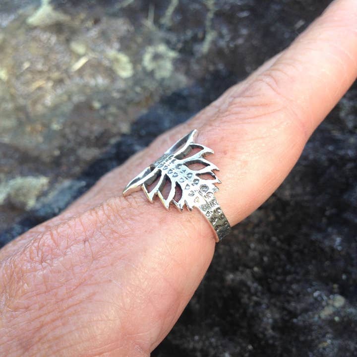 JAYA MOKSHA - Wholesale Cocktail/Statement Ring - Sterling Silver Lotus Crown Ring Lotus Flower Ring