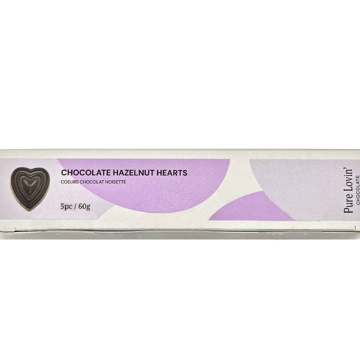 5 pc Hazelnut Hearts - Vegan/Gluten Free for wholesale by Pure Lovin' Chocolate