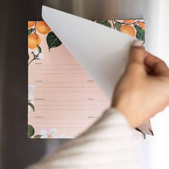 Bespoke Letterpress - Wholesale Notepad - Meal Planner Notepad - Peaches5