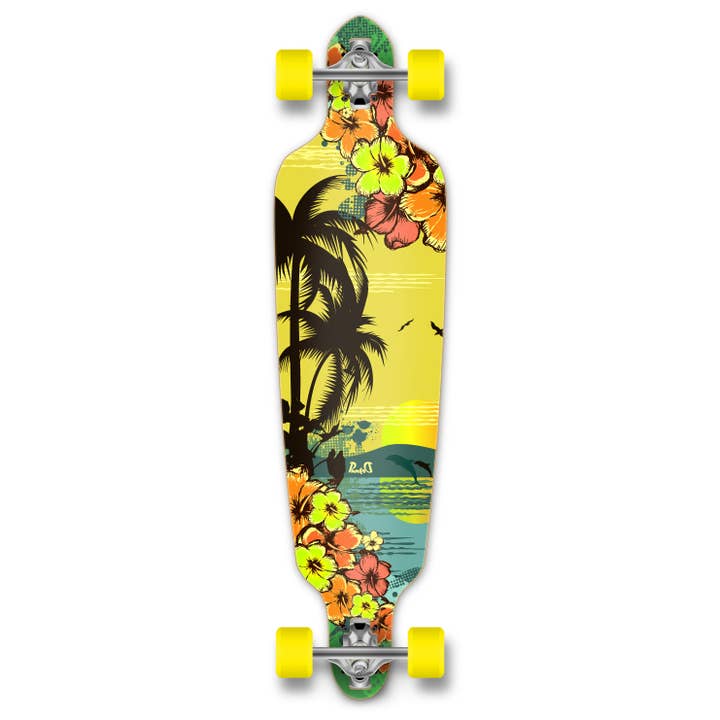 Yocaher Drop Through Komplettes Longboard - Tropical Day für den Großhandel von Yocaher Skateboards