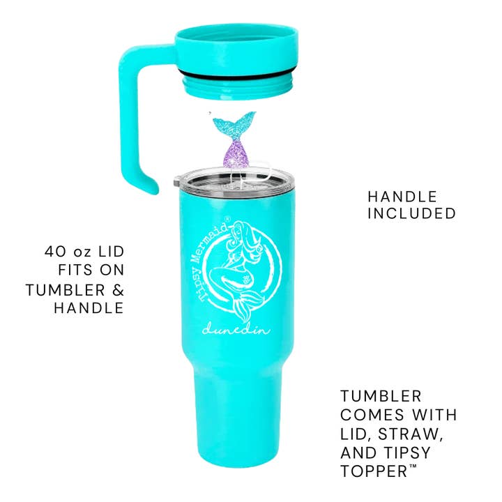 Tipsy Mermaid® 40 oz Tumbler with Handle &Tipsy Topper for wholesale by Tipsy Mermaid®