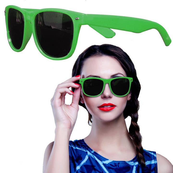 Retro Green Sunglasses - Classic Blues Brothers Style for wholesale by Windy City Novelties