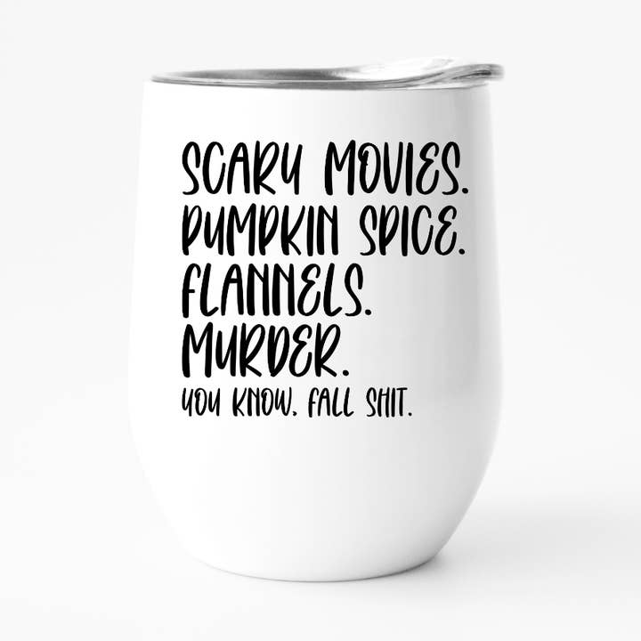 Fall Shit Funny Vin Tumbler, Mordshows, Mørk for engroshandel hos Fbombs & Booze