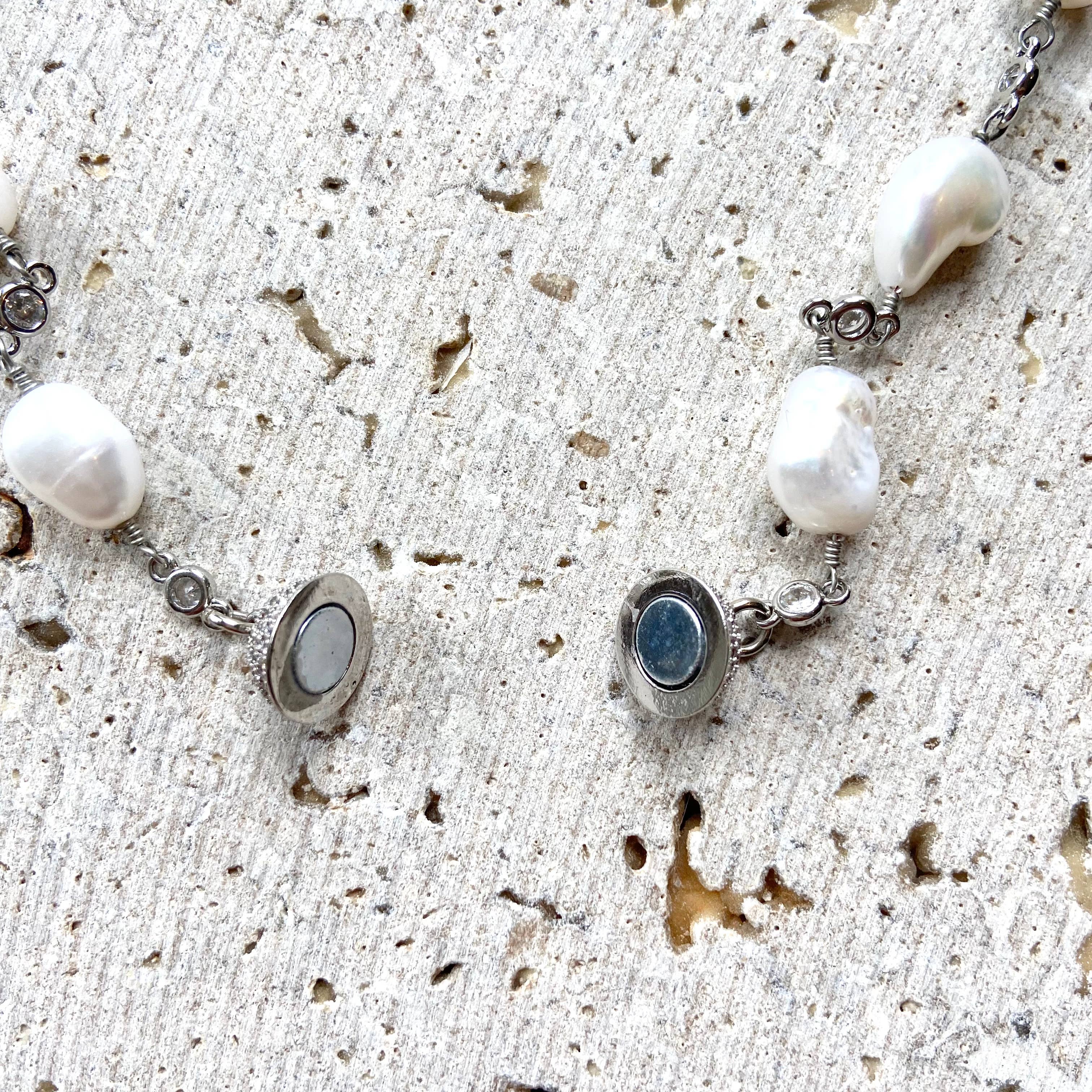 VB&CO Designs Handmade Jewelry - Wholesale Beaded/Pearl Necklace - Magnetic genuine pearl necklace  boutique salon bridal ocean4