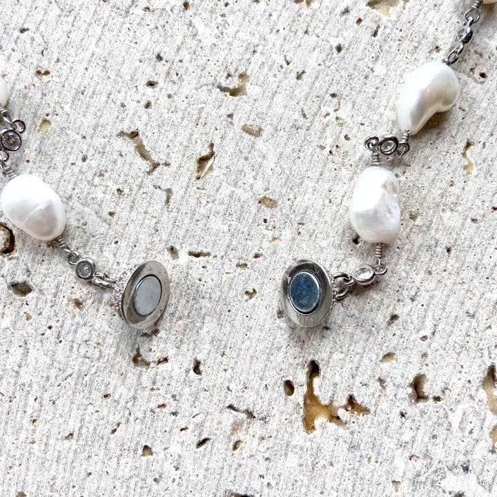 VB&CO Designs Handmade Jewelry - Wholesale Beaded/Pearl Necklace - Magnetic genuine pearl necklace boutique salon bridal ocean4