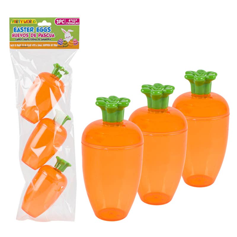 Deluxe Import Trading - Wholesale Easter Card - EASTER EGGS 3pc 4''CARROT SHAPE0