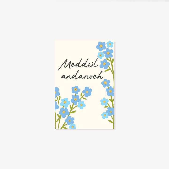Floral Tribute Card Meddwl andanoch /Thinking of you for wholesale by Designs by flo