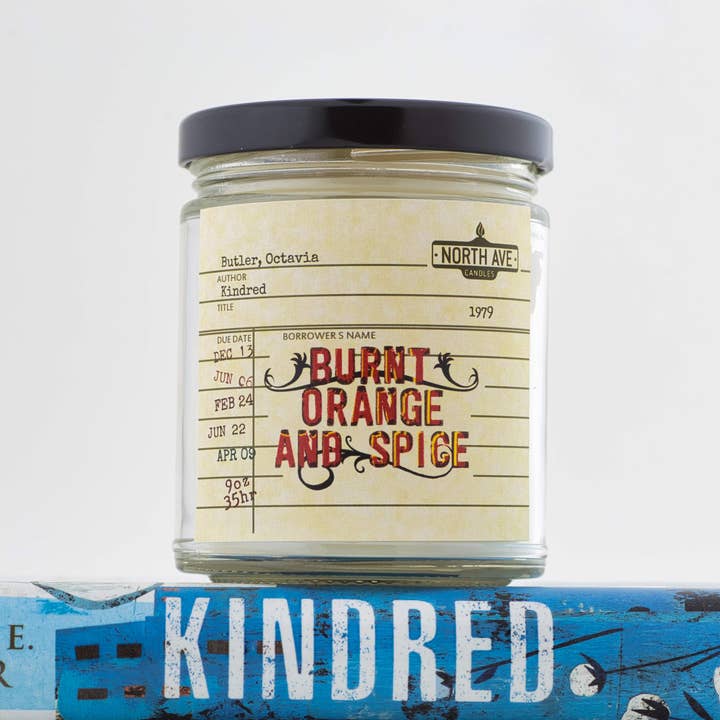 North Ave Candles - Wholesale Jar/Filled Candle - Book Candle / Kindred / bookshop gift / Octavia Butler