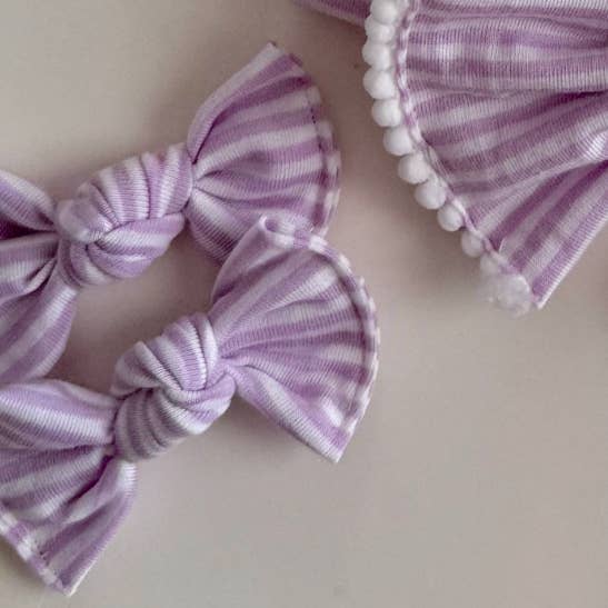 Fascia Mini Stripe Lavanda BloomCLIPS o Fascia in Nylon per la vendita all'ingrosso da parte di Bloom Headwraps
