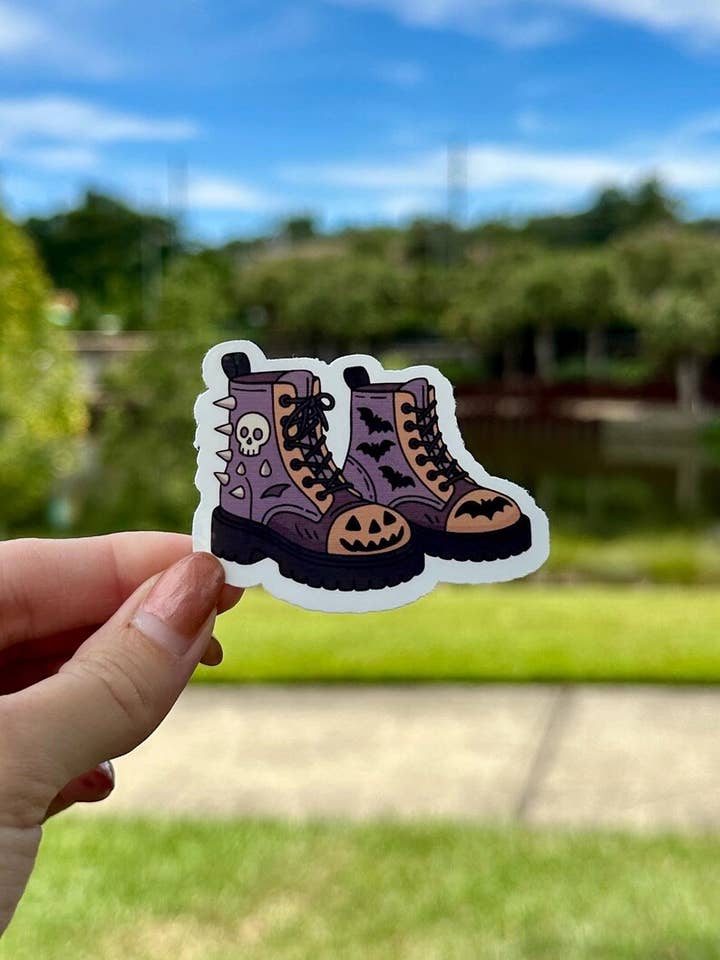 Halloween Docs Boots | water resistant sticker for wholesale by Tally Plant Club