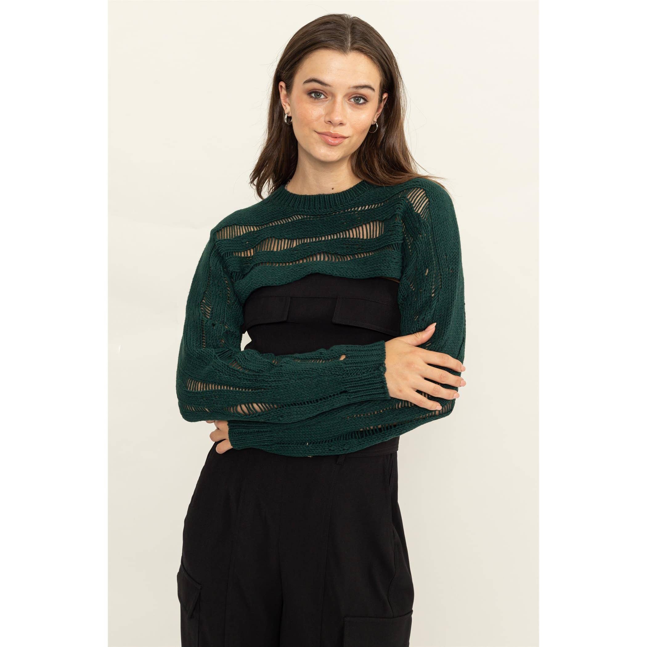 HYFVE - Wholesale Knit Sweater - Women's - Open Knit Shrug Sweater9