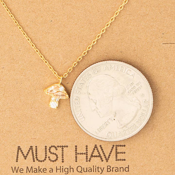Fame Accessories - Wholesale Pendant/Charm Necklace - Mini Mushroom Pendant Necklace