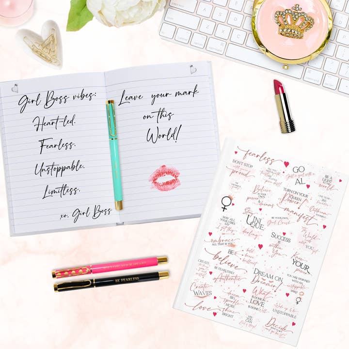 Girl Power 24/7 - Wholesale Journal/Diary - Girl Boss Hardcover Journal - Make an Impact! - White & Rose11